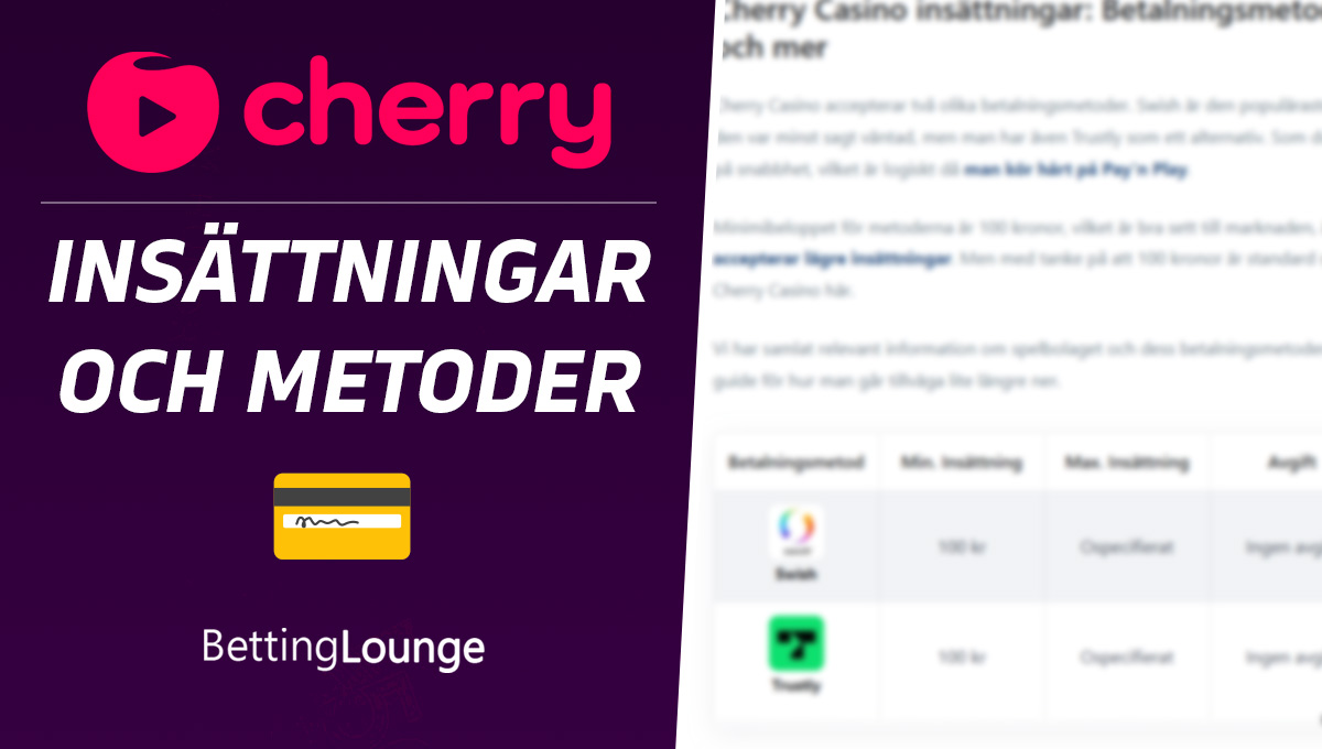 Cherry Casino insättningar