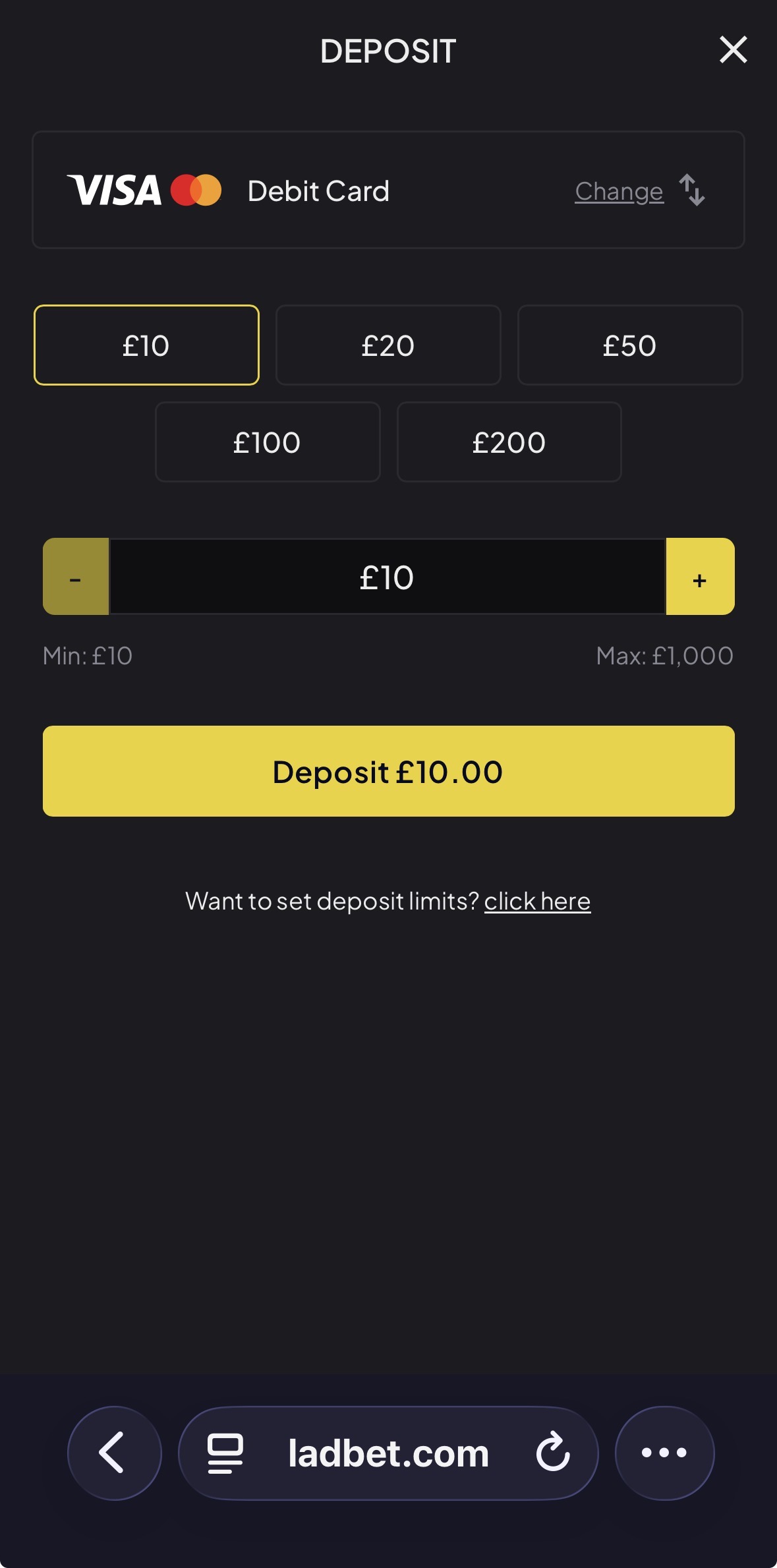 Lad Bet Deposit 3