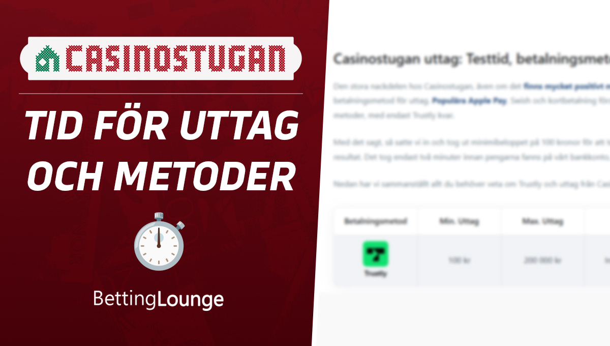 Casinostugan uttagstid