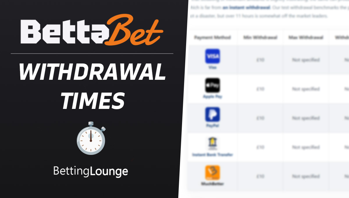 BettaBet withdrawal times