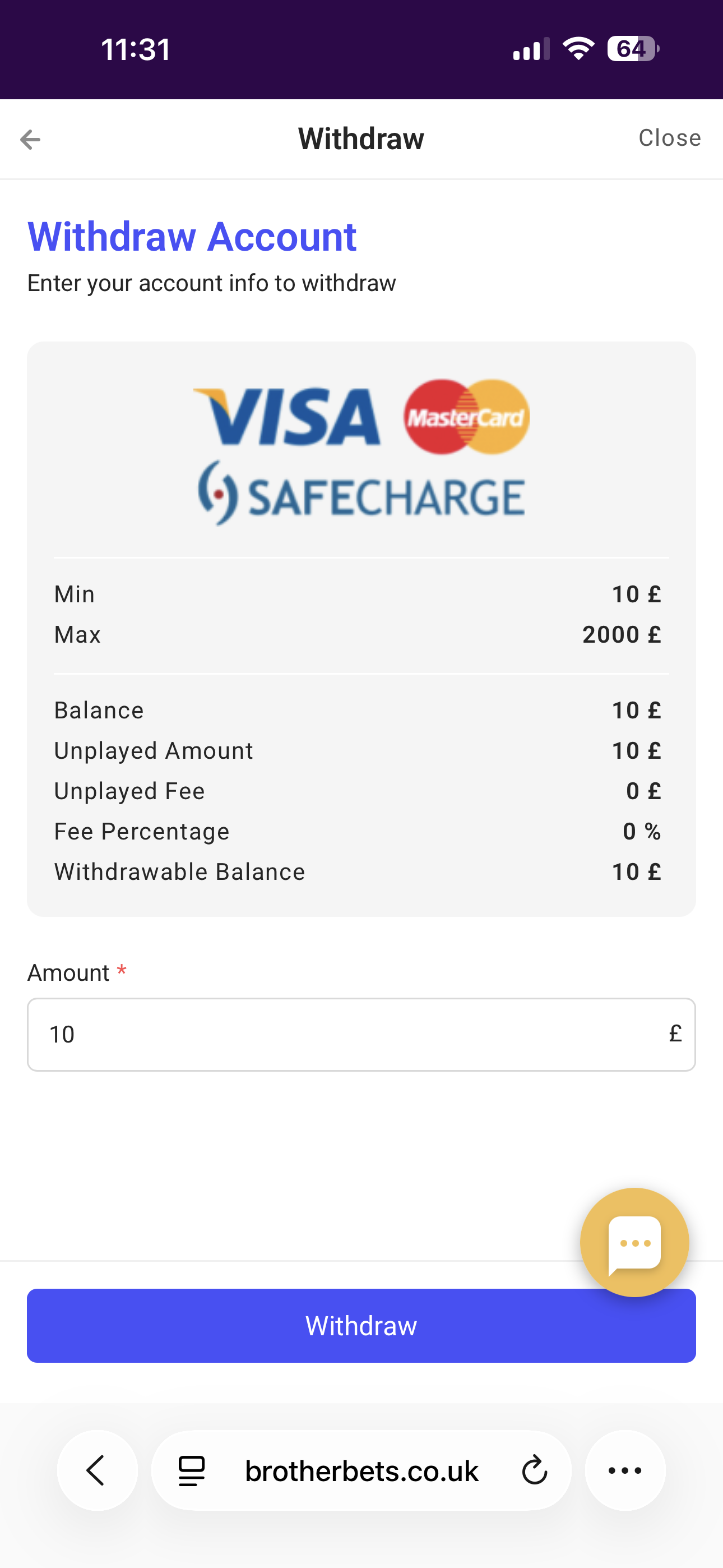 BrotherBets Withdraw 1 