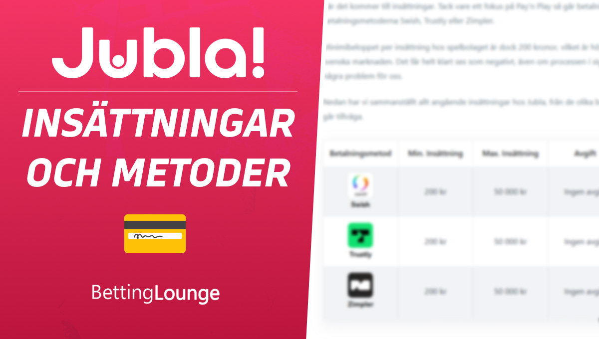Jubla insättningar