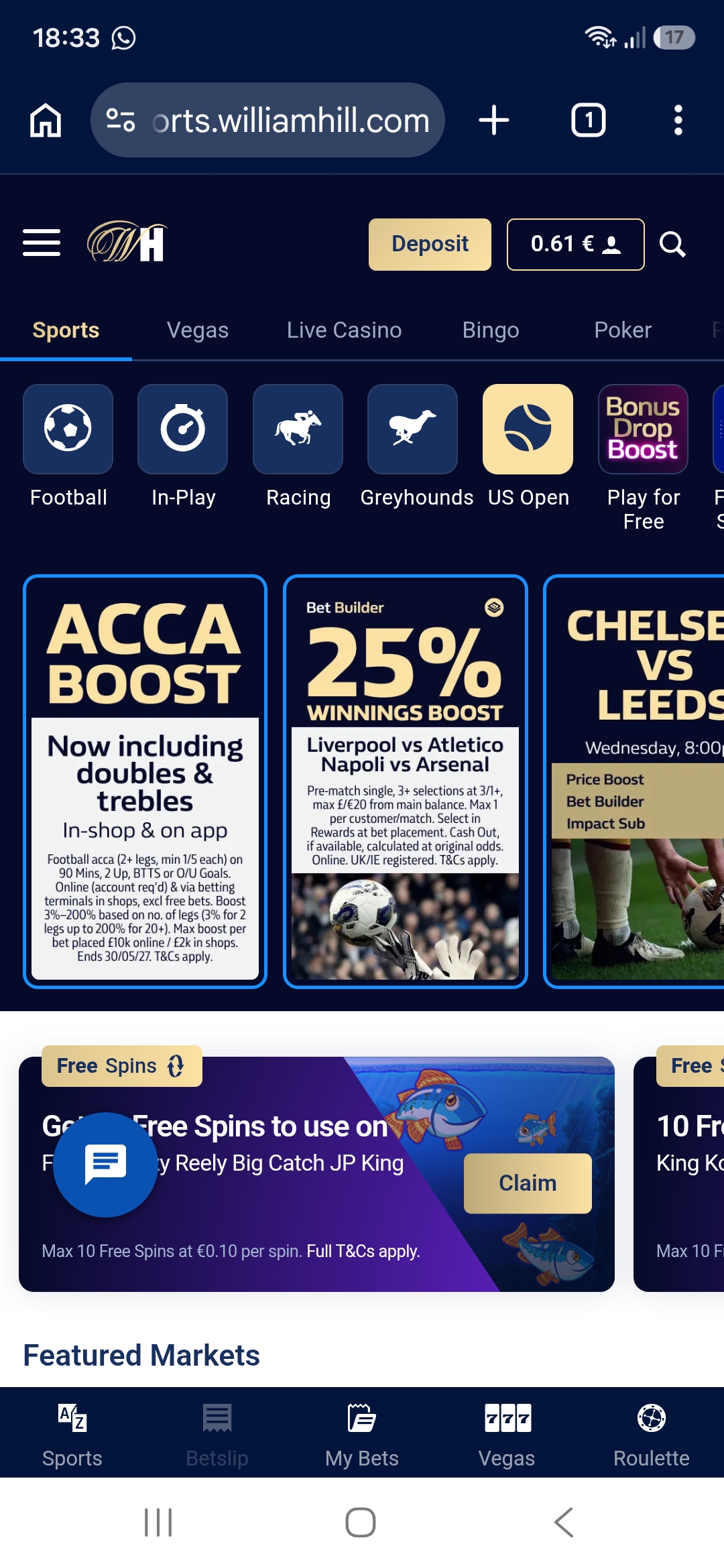 William Hill deposit process