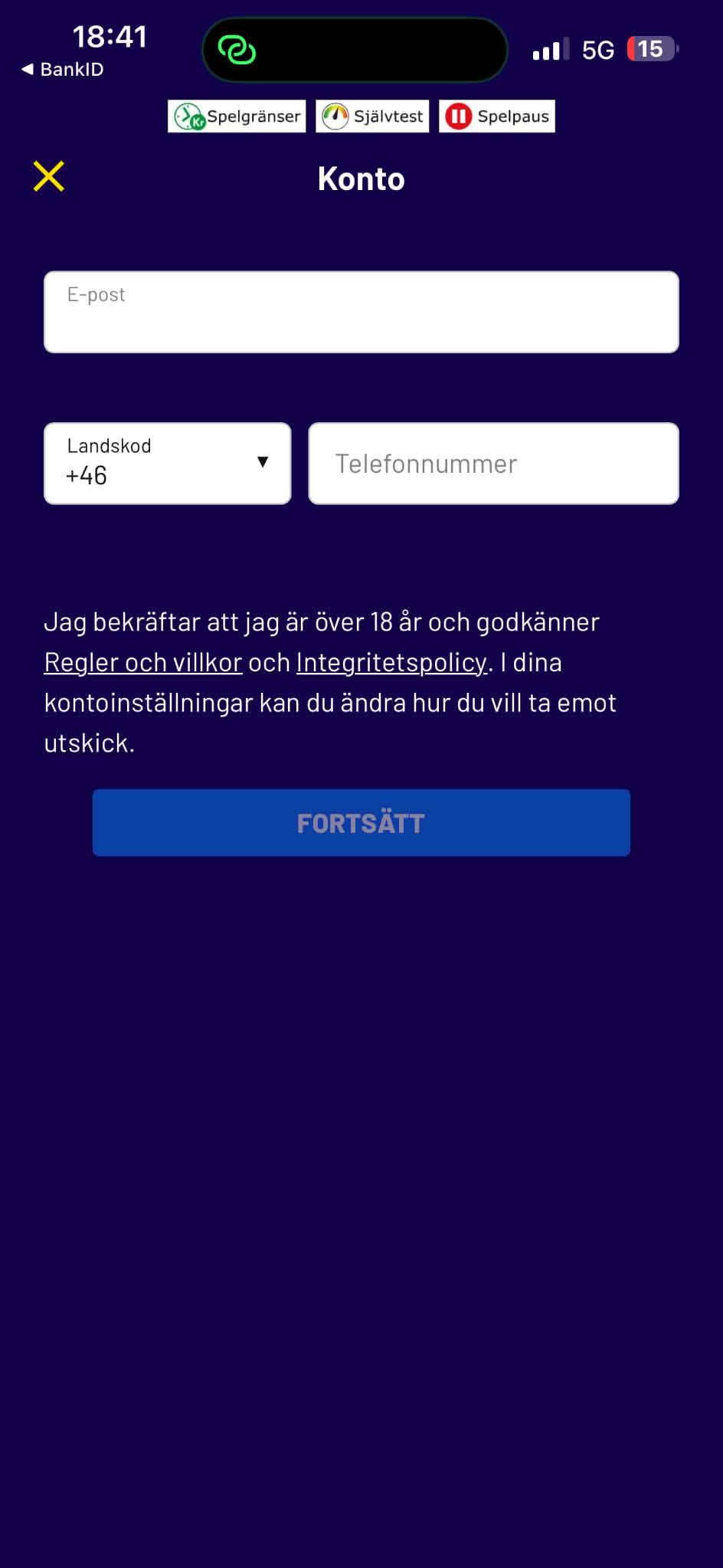 Spelklubben - Registrering