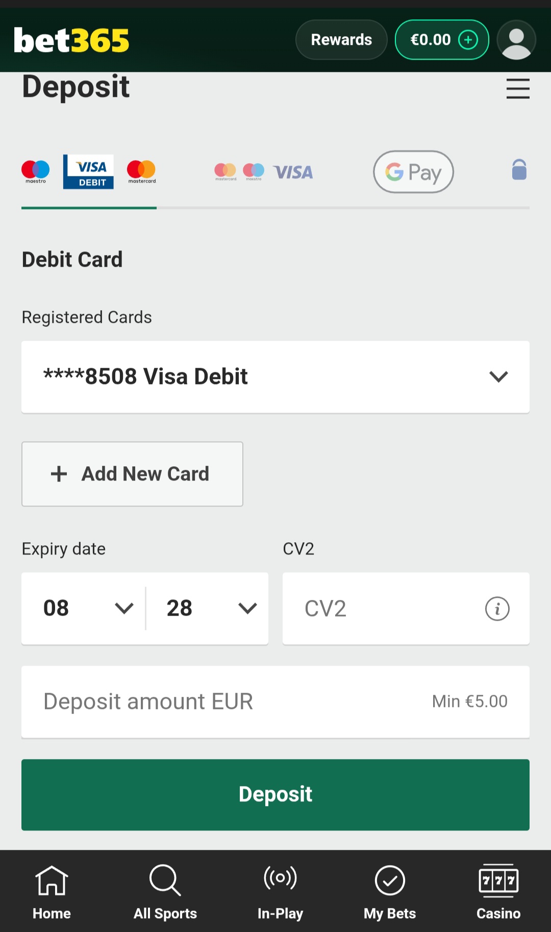 Bet365 Payment Options