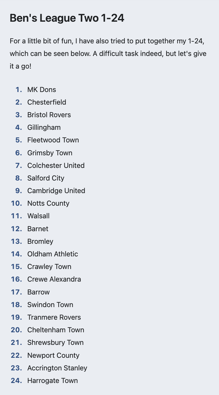 League Two 1-24 25/26