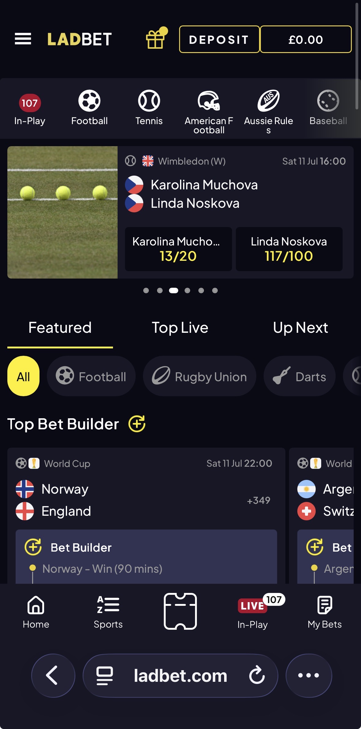 Lad Bet Deposit 1