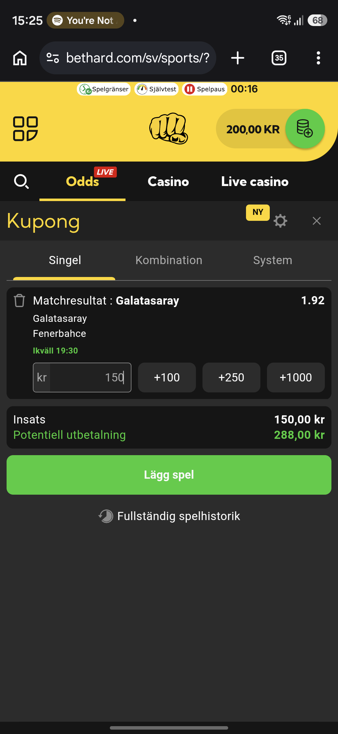 Bethard bonus kvalificerat bet