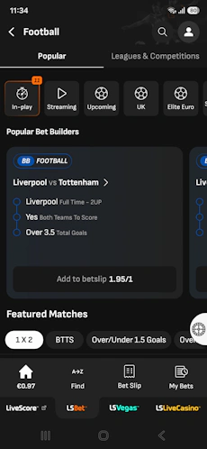 LiveScore Bet football app ireland