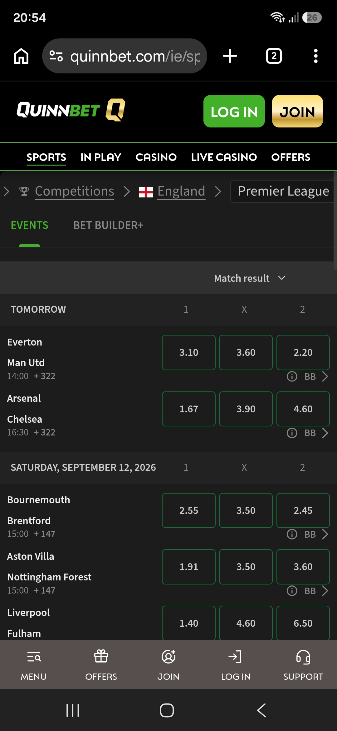 QuinnBet football