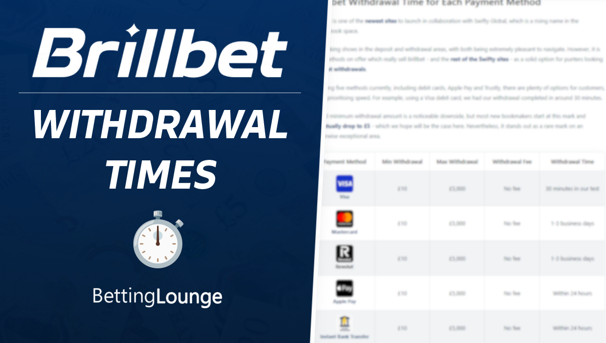 Brillbet withdrawal times