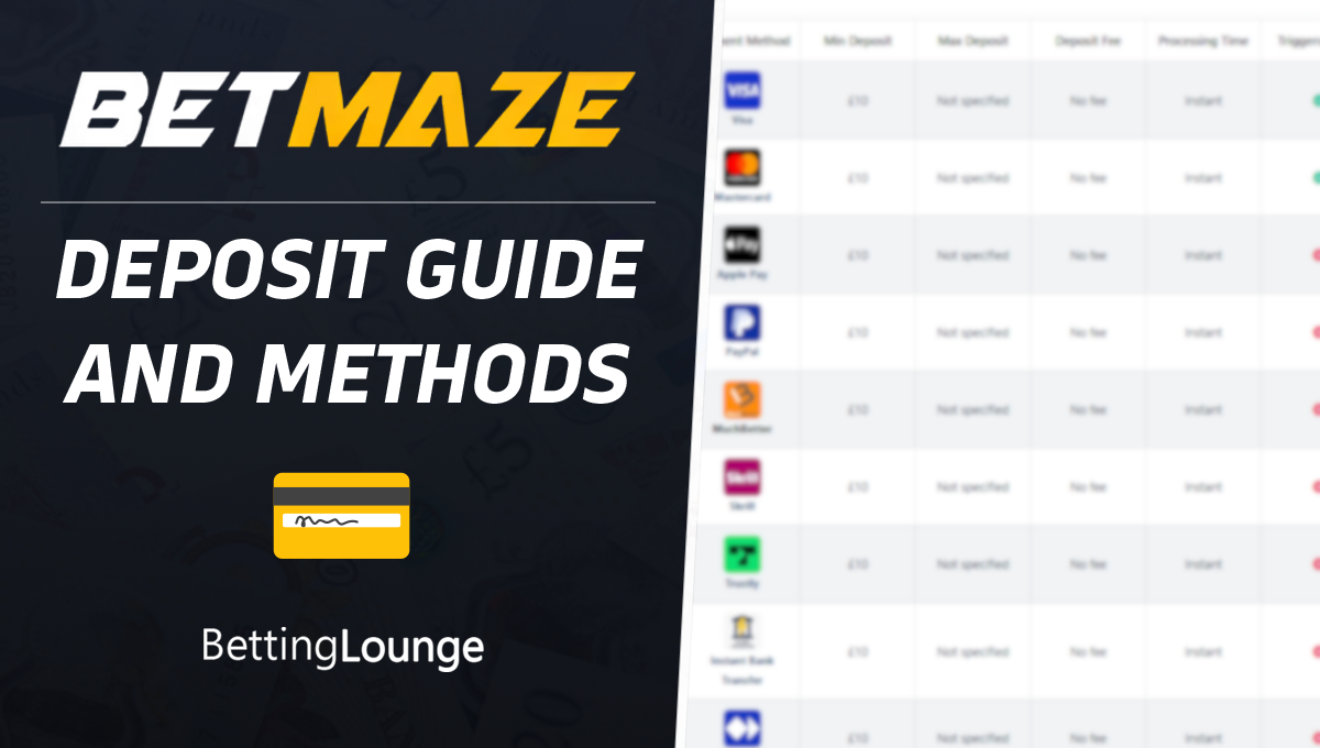 Betmaze deposit guide and methods