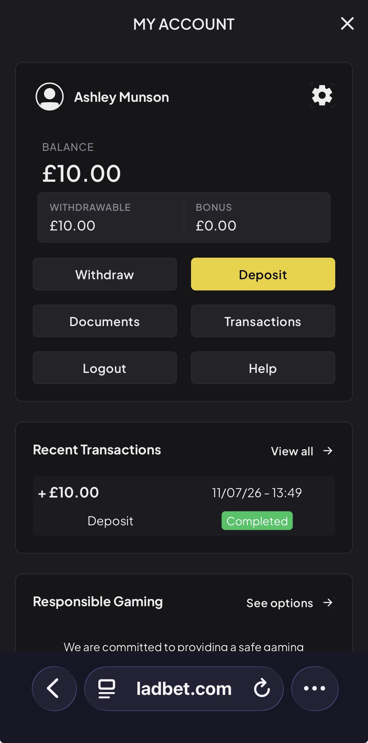 Lad Bet Withdraw 2