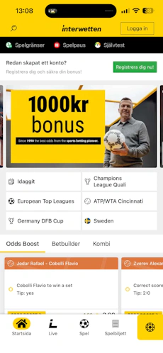 Registrera - Interwetten