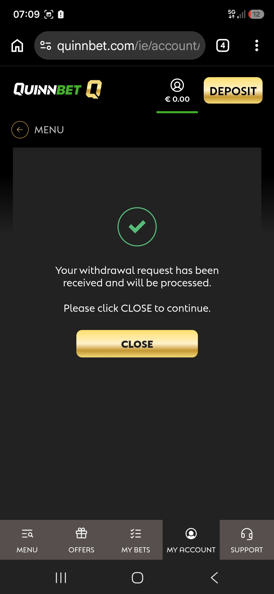 Withdrawal approved