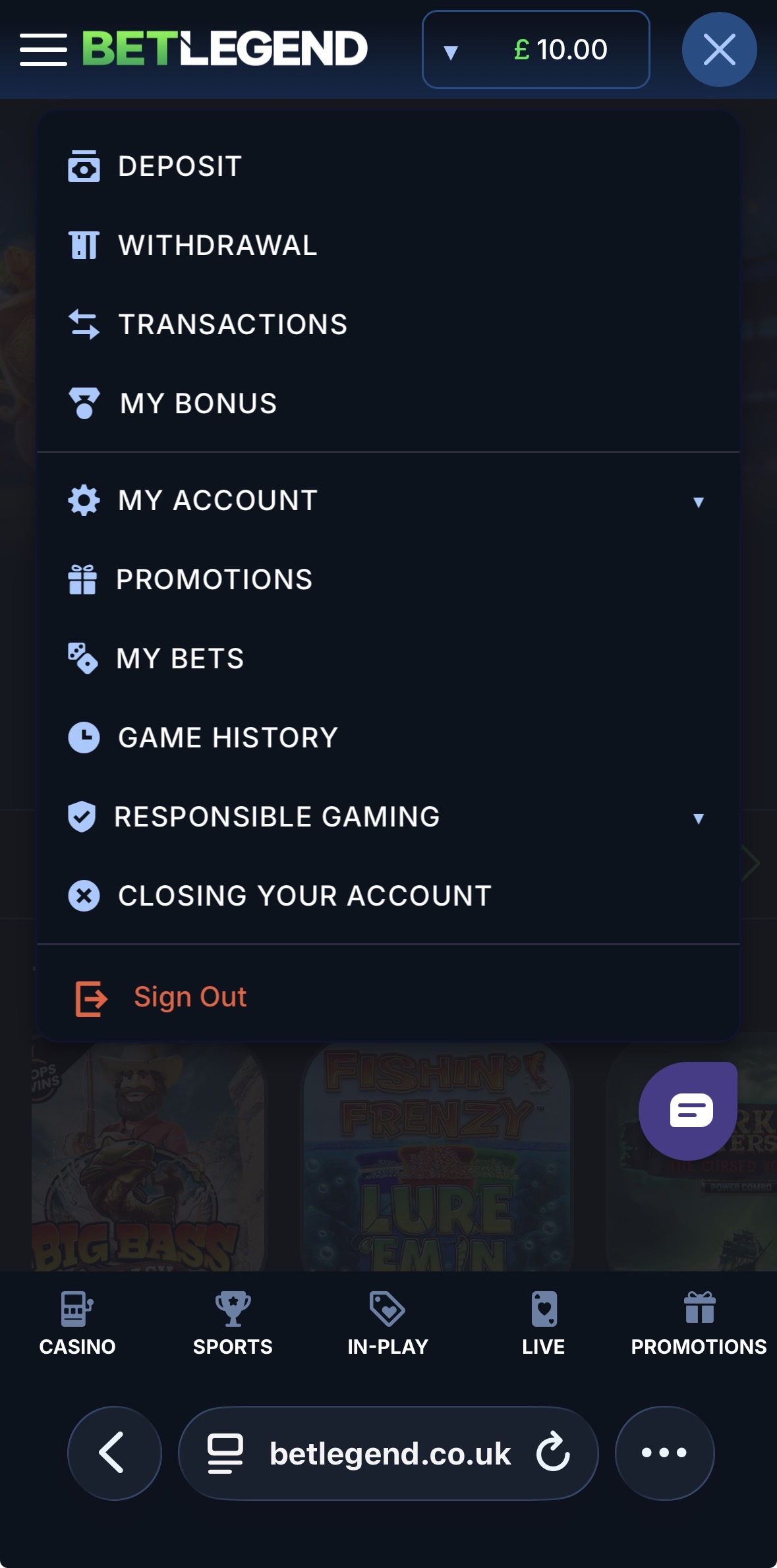 BetLegend Withdraw 2