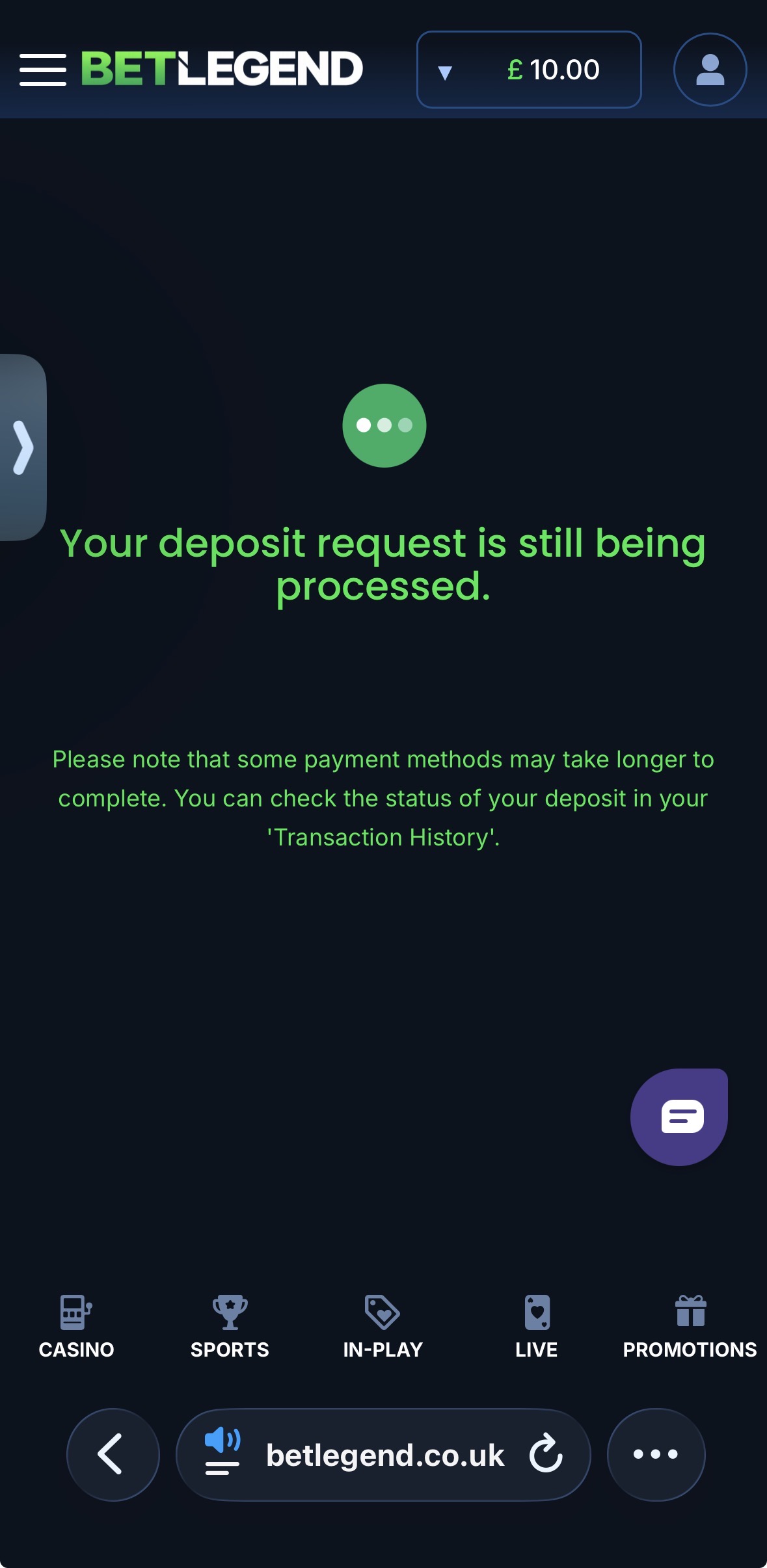 BetLegend Deposit 5