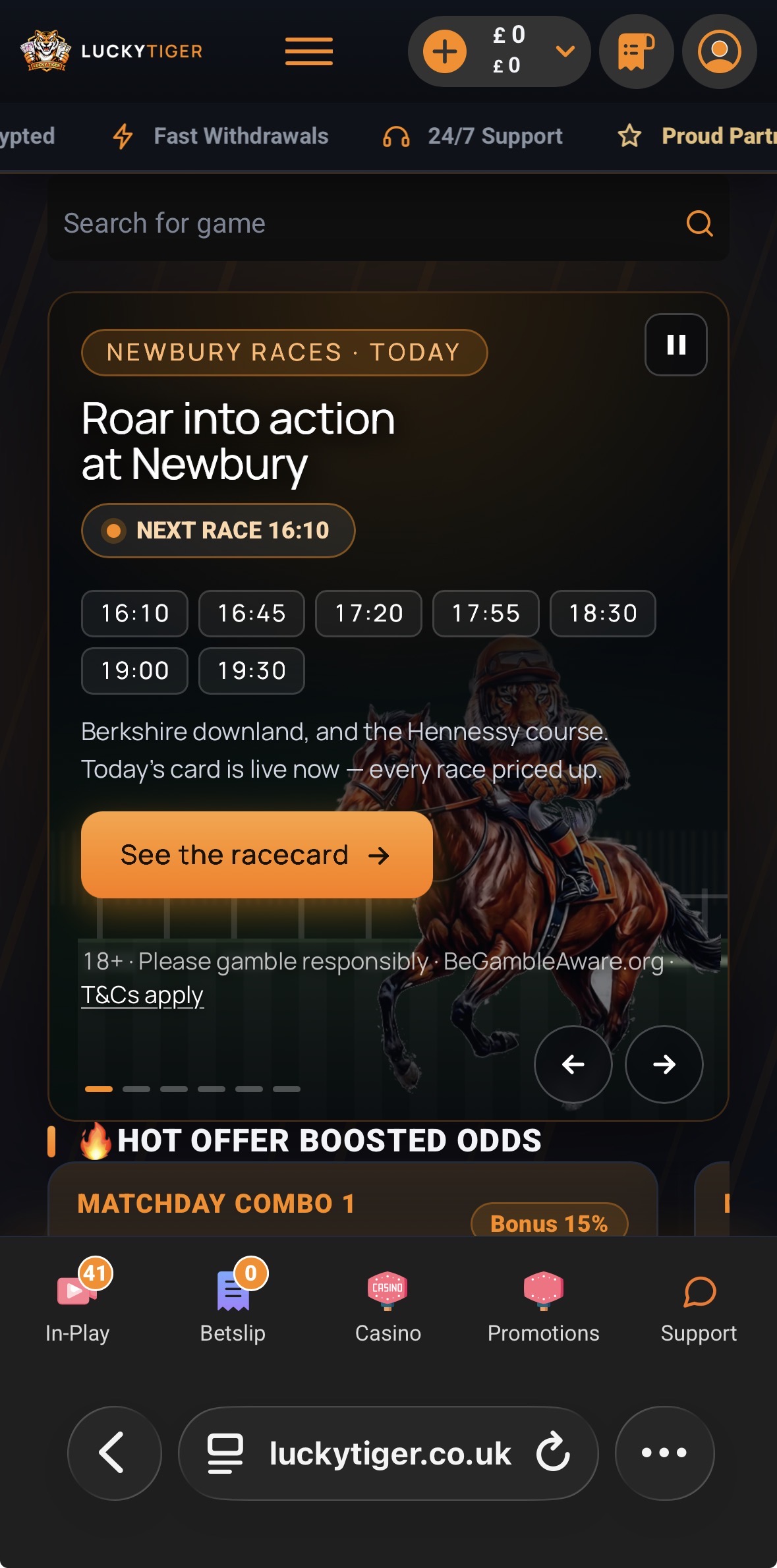 Lucky Tiger Deposit 1