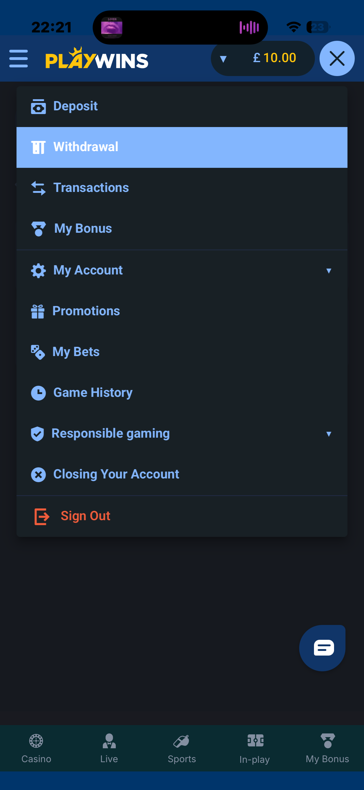 PlayWins App Withdraw 1