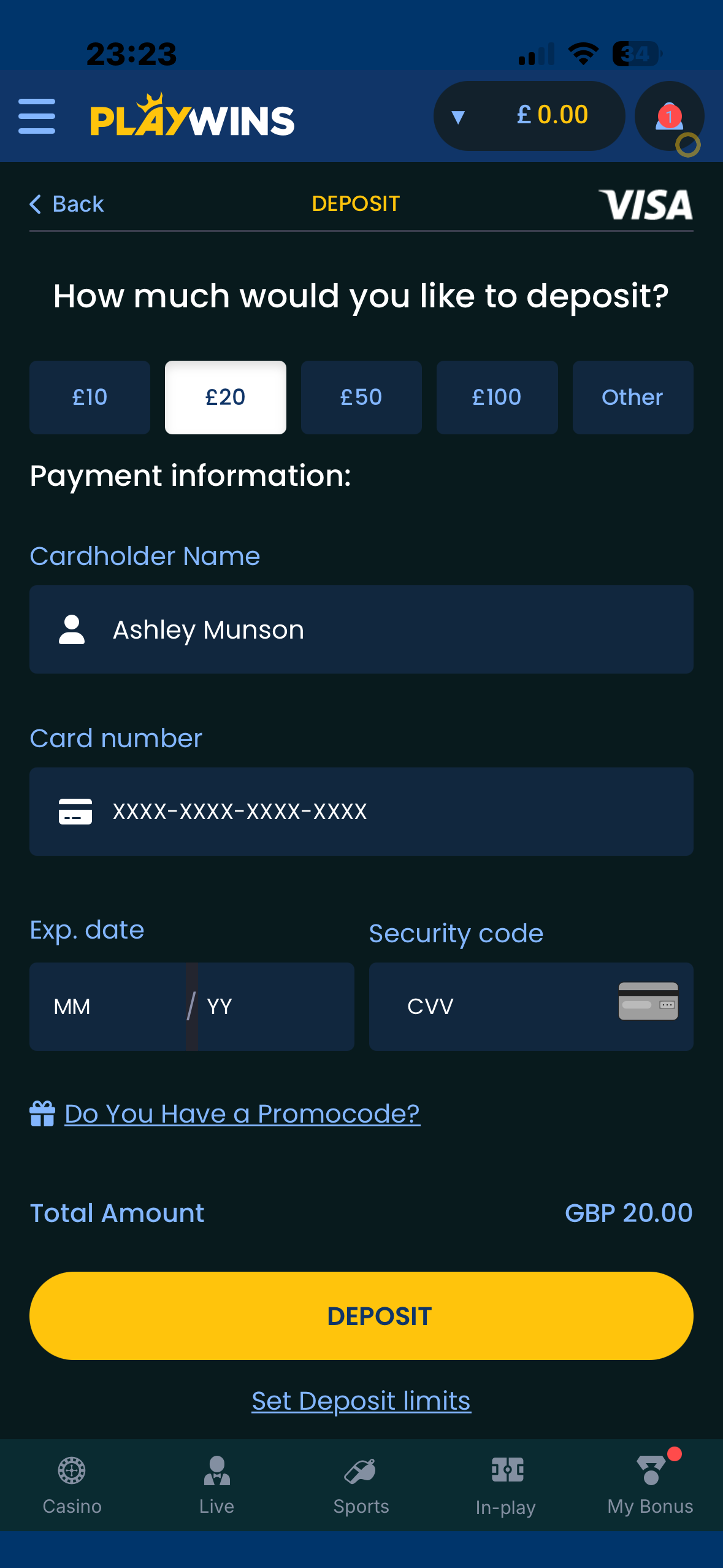 PlayWins App Deposit 4
