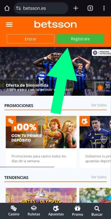 Betsson registrarse