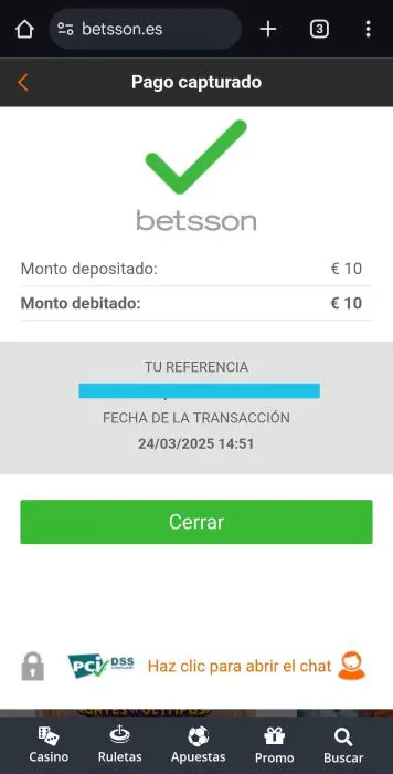 Betsson depositar 5