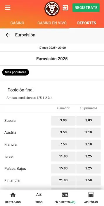 Leovegas Eurovision