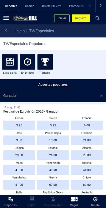 William Hill Eurovision