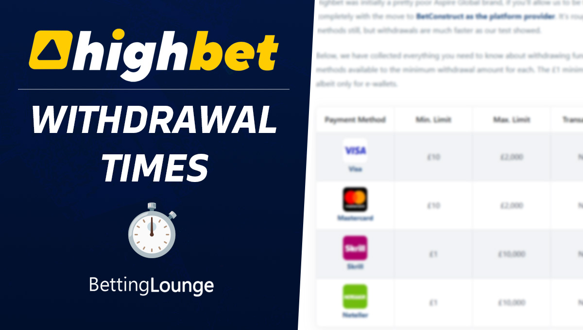Highbet withdrawal time
