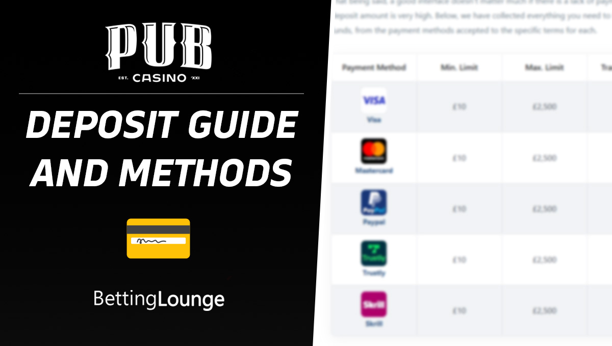 Pub Casino deposit guide