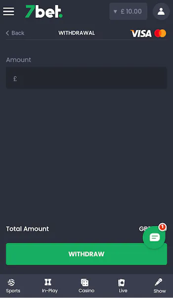 7Bet Withdrawal - Set Amount