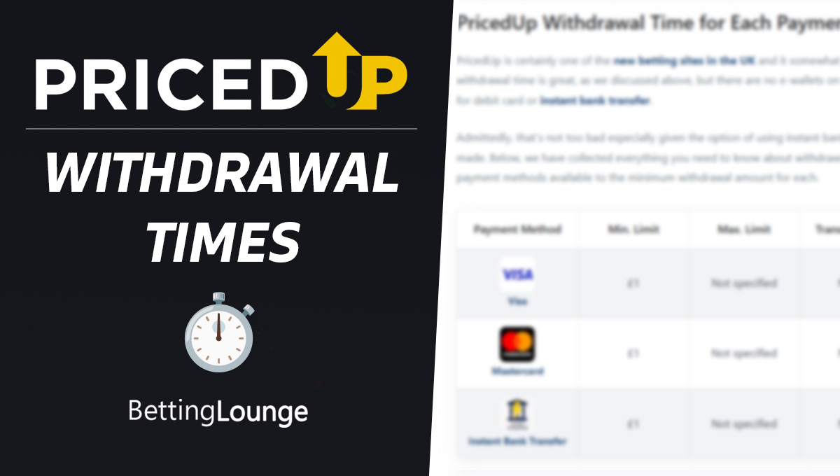 PricedUp withdrawal times