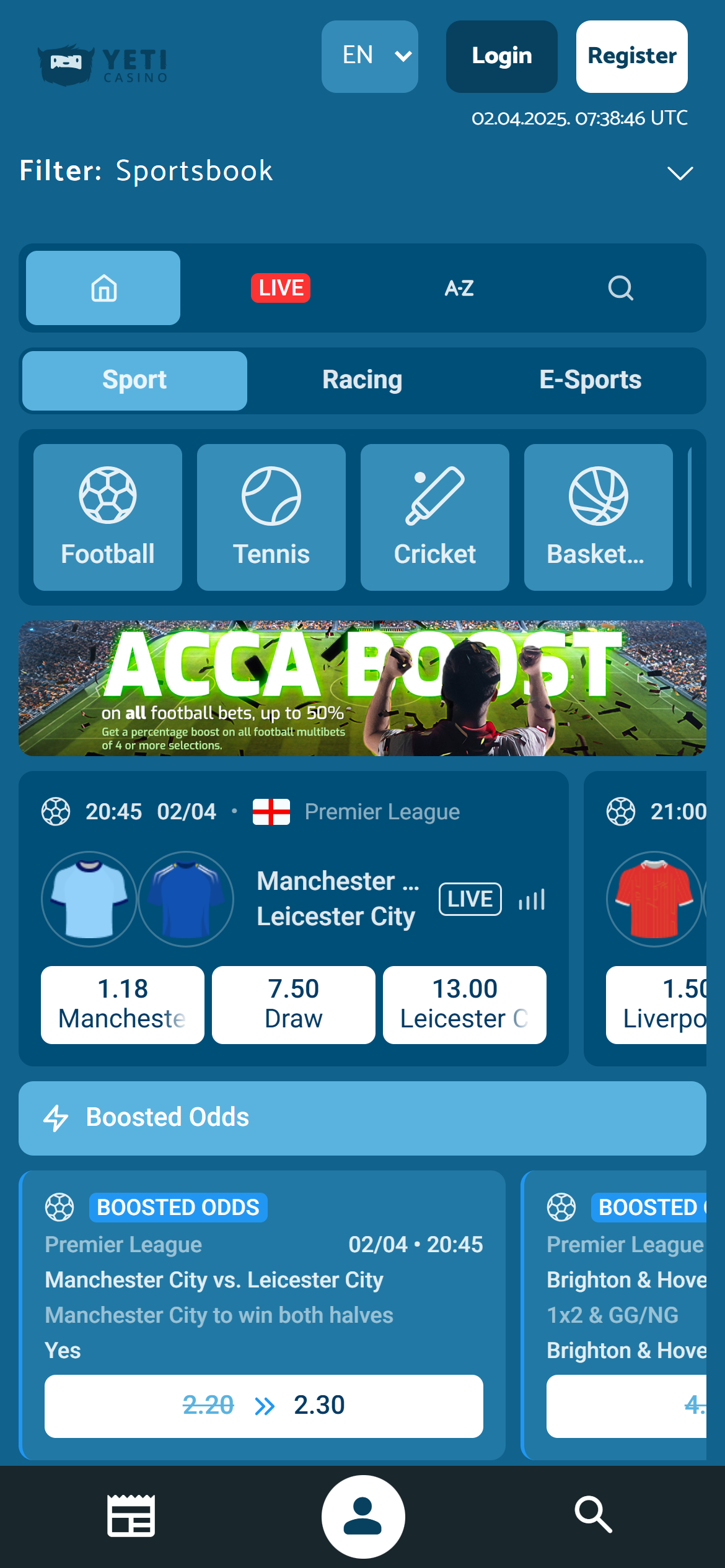 Yeti Casino sportsbook