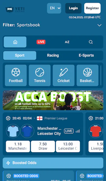 Yeti Casino sportsbook