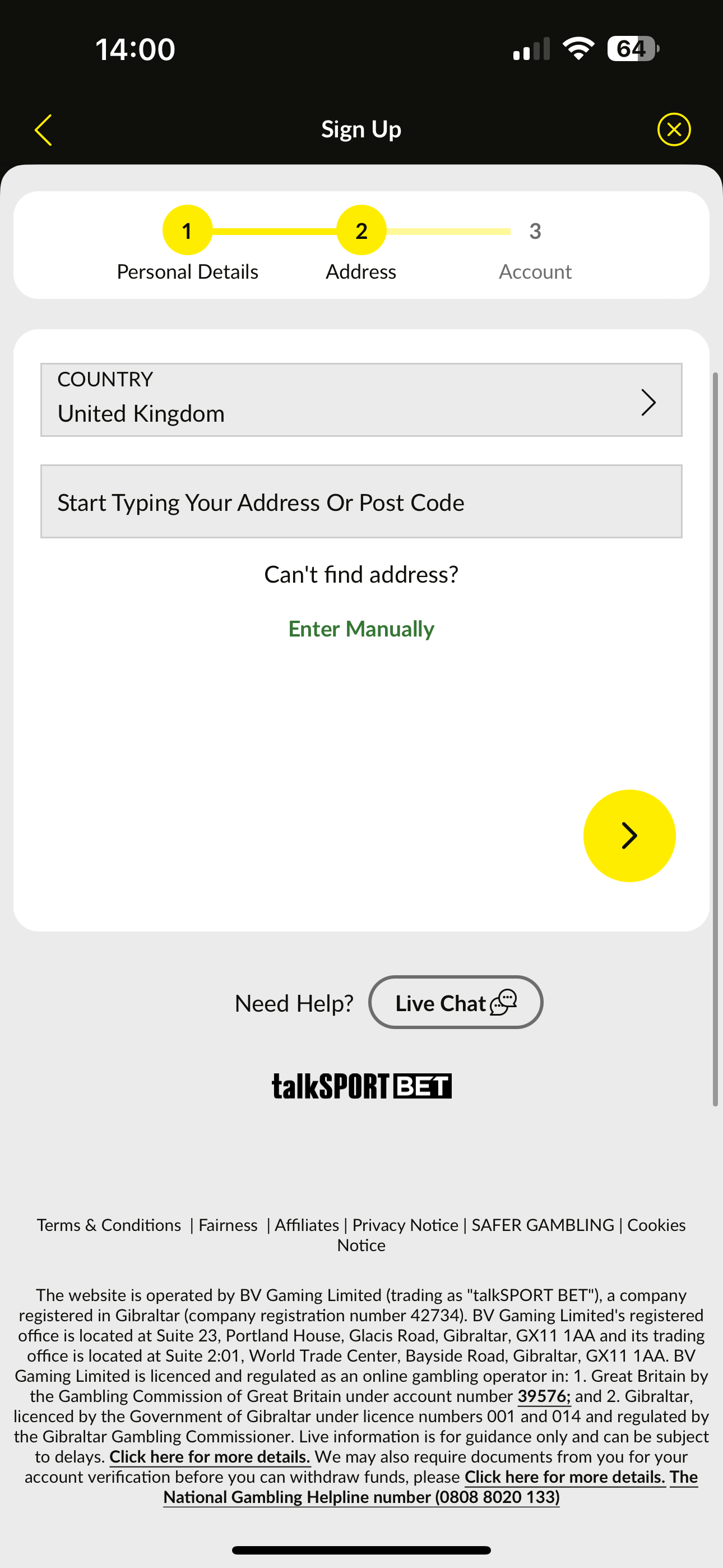 talkSPORT BET Signup 2