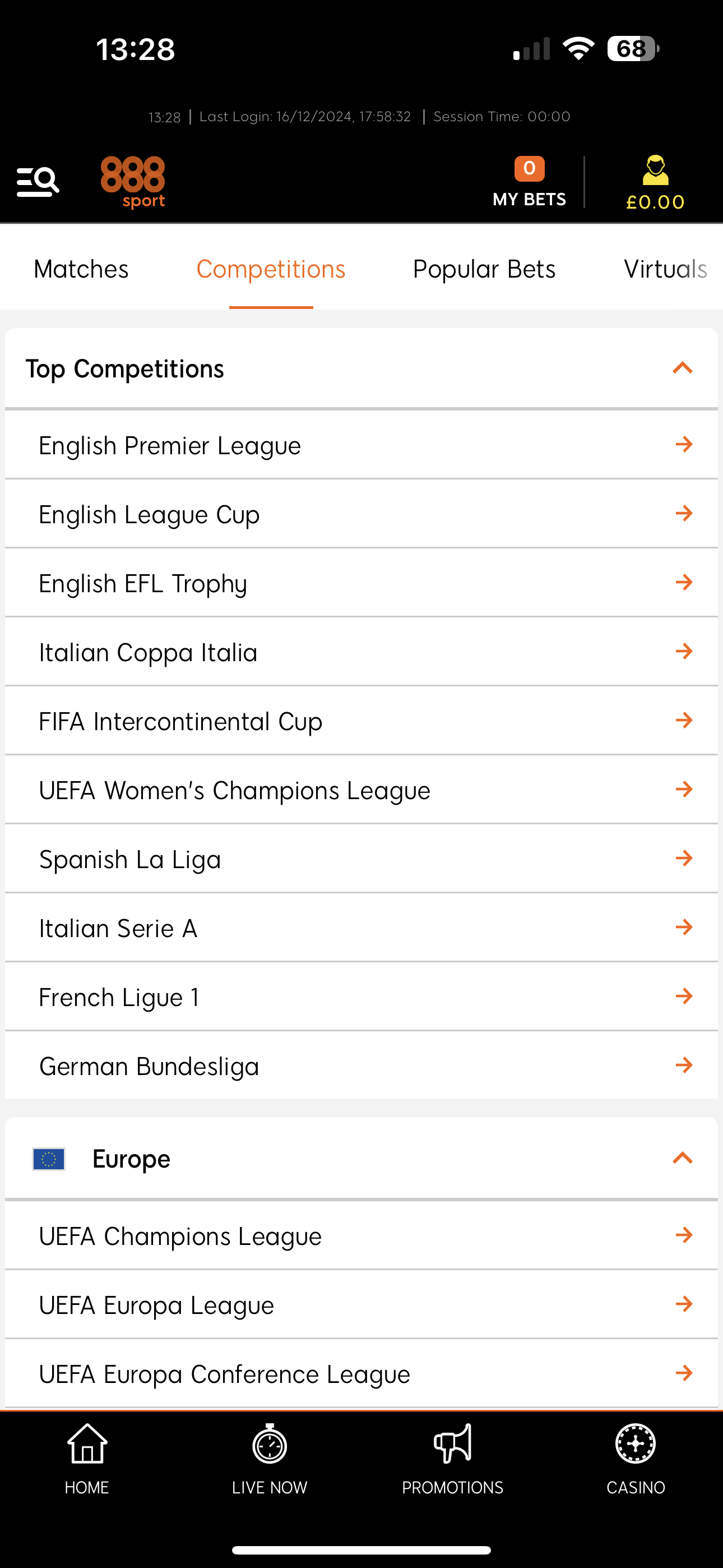 888Sport Sportsbook Football