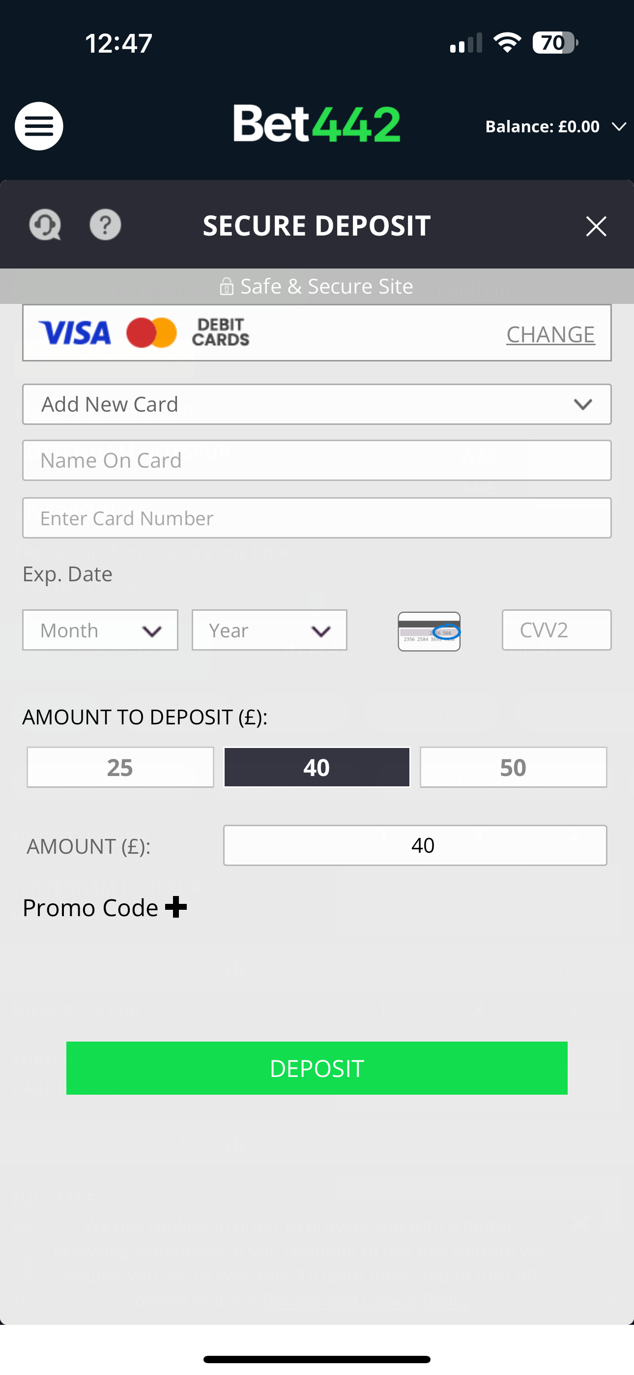 Bet442 Deposit 1
