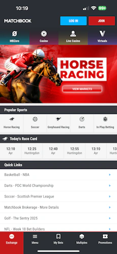 Matchbook Home Screen