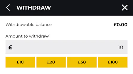 PricedUp Withdrawal amounts