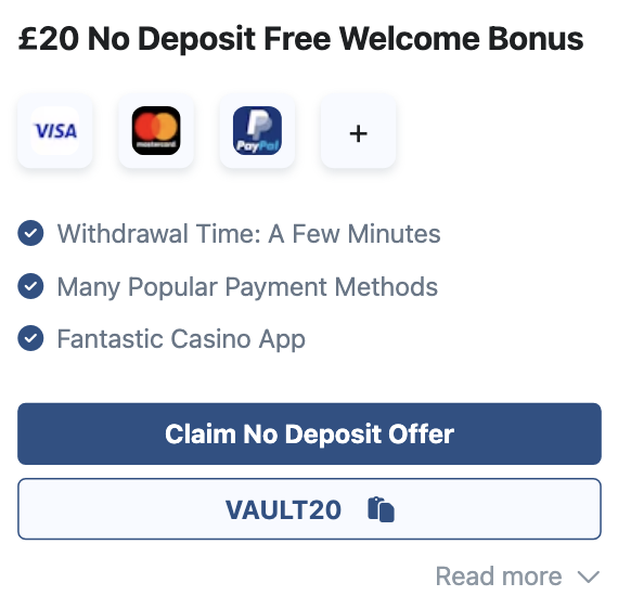 £20 no deposit free welcome bonus from William Hill