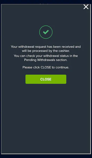 HighBet Withdrawal Success