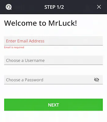Mr Luck registration 1