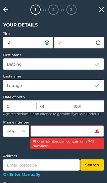 BetWright Personal Info