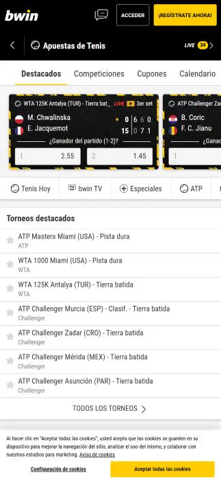 bwin tenis