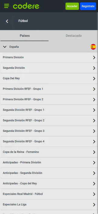 Codere apuestas fútbol