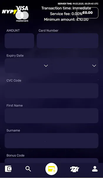 Hyper Sport Deposit Process Step 3