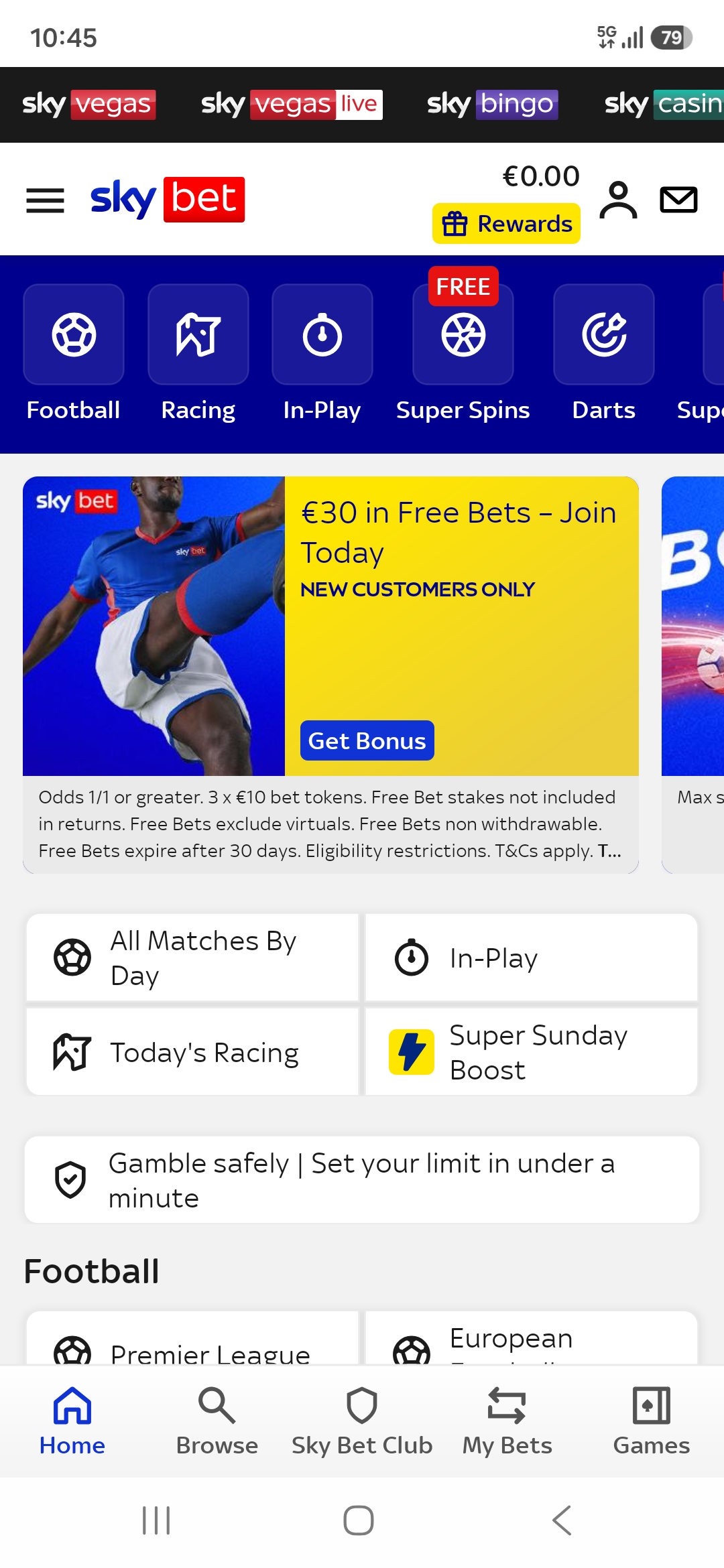 Sky Bet deposits