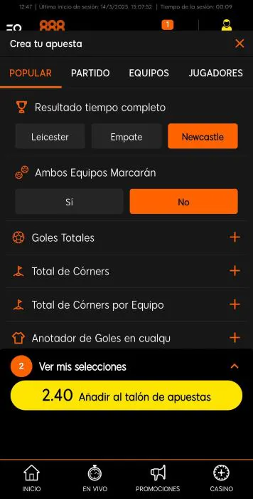 888sport crear apuesta