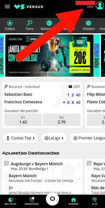 Versus como depositar 1