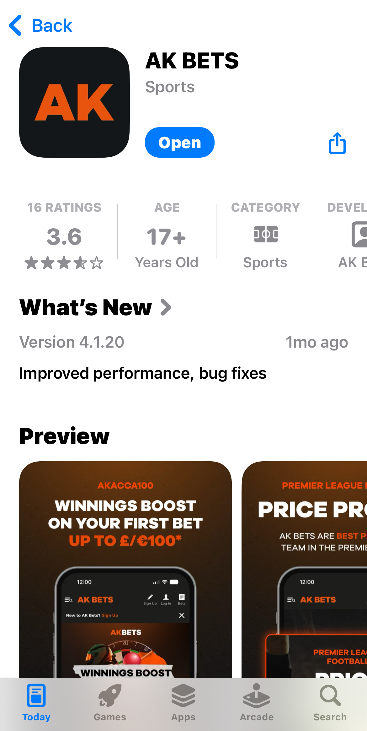 AK Bets App Store